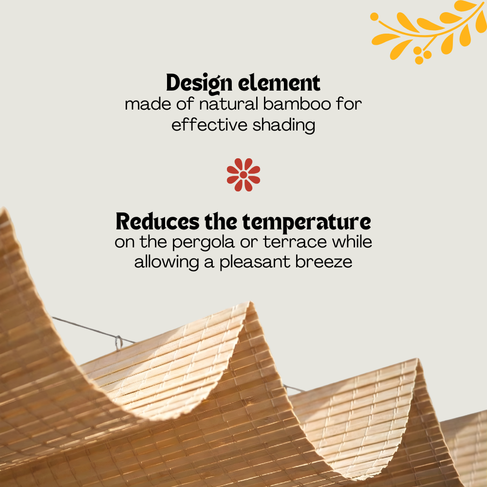 Outdoor Pergola Canopy - Light Brown Bamboo